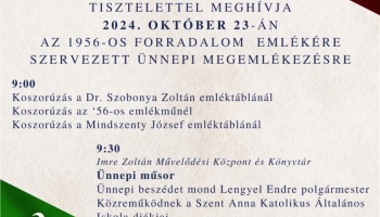 1956-os forradalom emlékére szervezett ünnepi megemlékezés